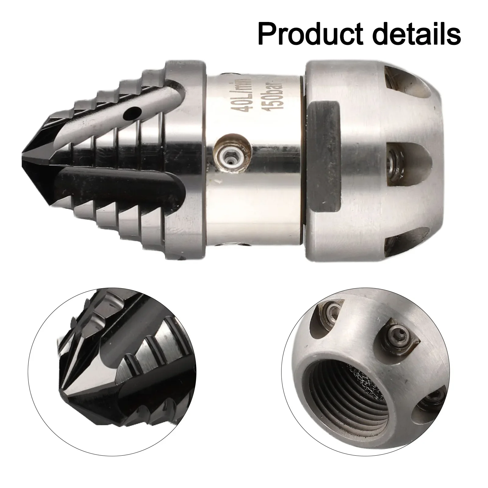 High-pressure Rotating Drain Cleaning Nozzle Stainless Steel For Drainage Ditches Sewer Lines Dredging Truck Drain   New