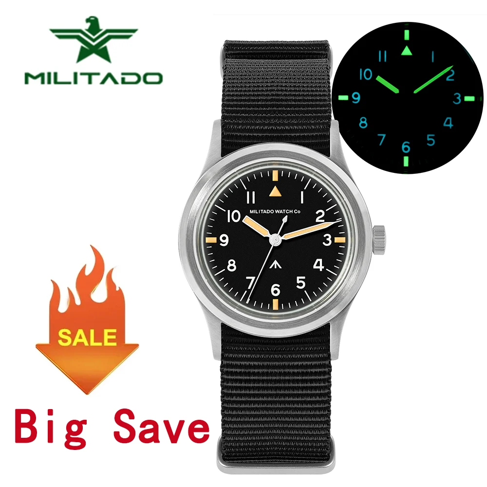 Militado ML14 Watch VH31/VH65 Sweep Quartz Movement Watches Sapphire Crystal Luminous 100m Waterproof Stainless Steel Wristwatch