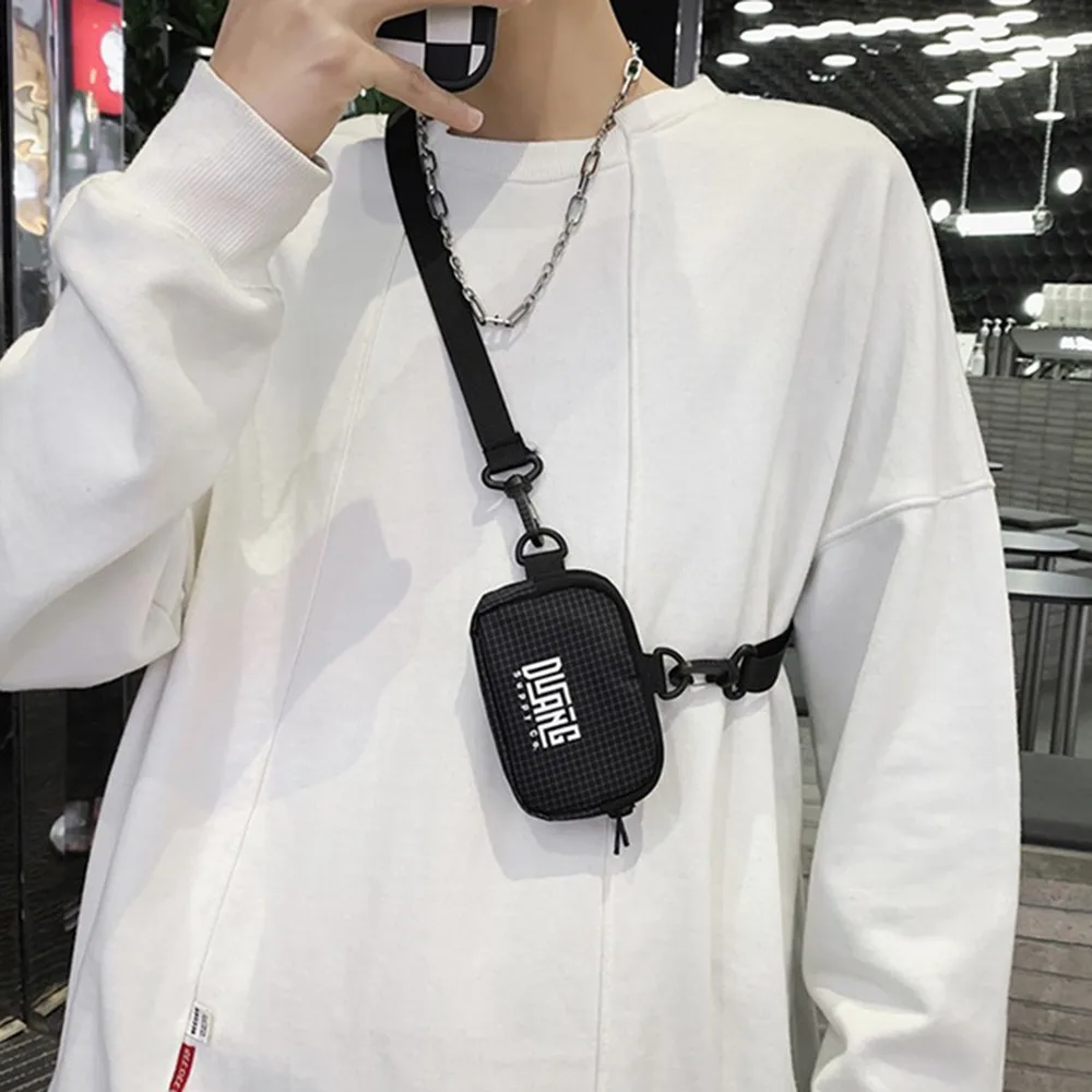 Neck Hanging Nylon Coin Purse Lanyard Casual Couple Crossbody Bag Earphone Bag Japanese Style Mini Storage Bag Boys Girls