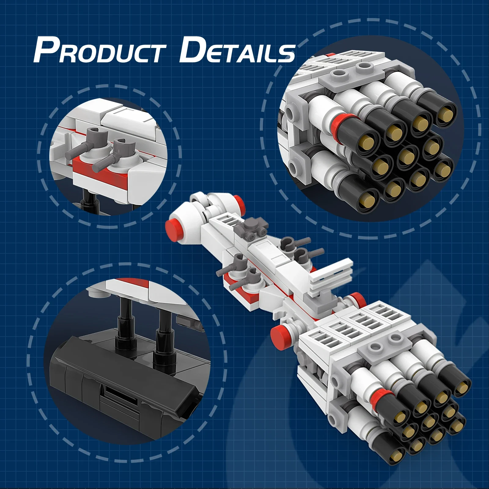 Mini Rebel Blockade Runner Ship Building Block Kit - DIY Assembly Bricks Micro Scale Ruimtevaartuig Model voor kinderen Volwassenen Fans Gift