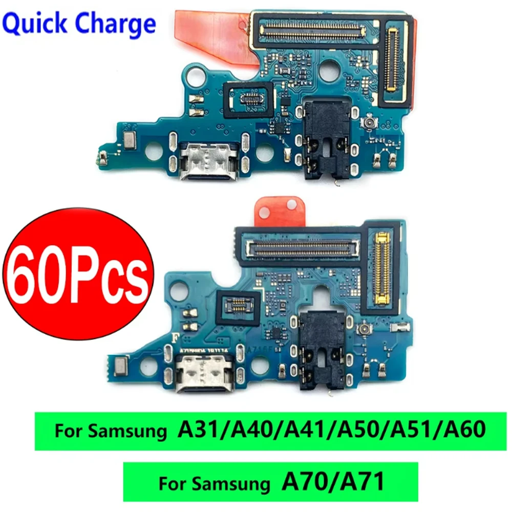 

60Pcs,USB Charging Port Cable Connector Microphone Board Flex For Samsung A40 A31 A30 A21S A20 A10 A105F A105FN A71 A70 A51 A41