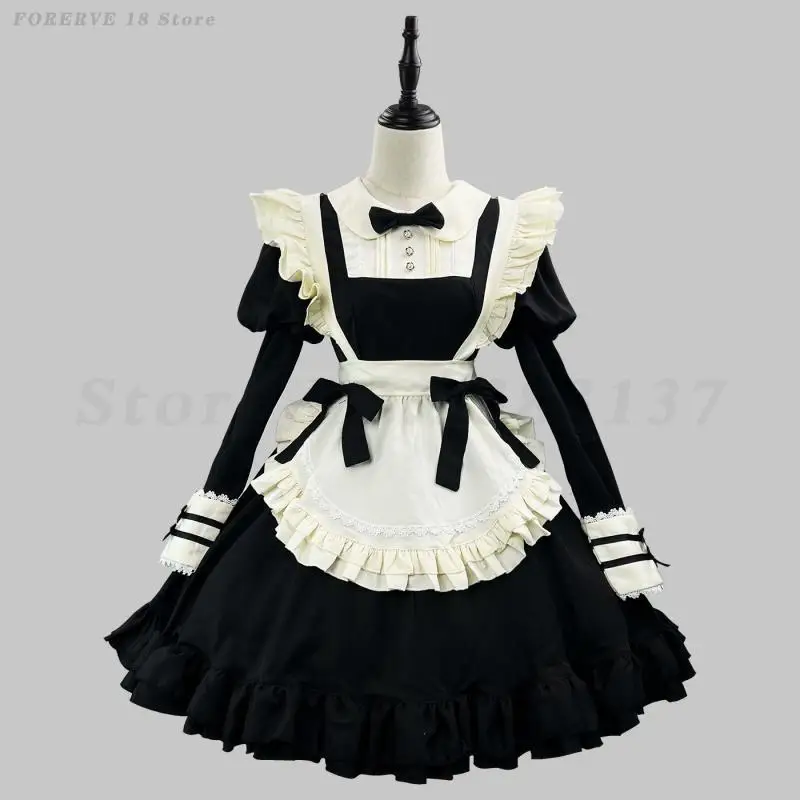 

Black Long Sleeves Cute Lolita Maid Dress Cosplay Costume Girl Maid Dress Trending Suit for Maid Halloween Maid Party Lolita 5XL
