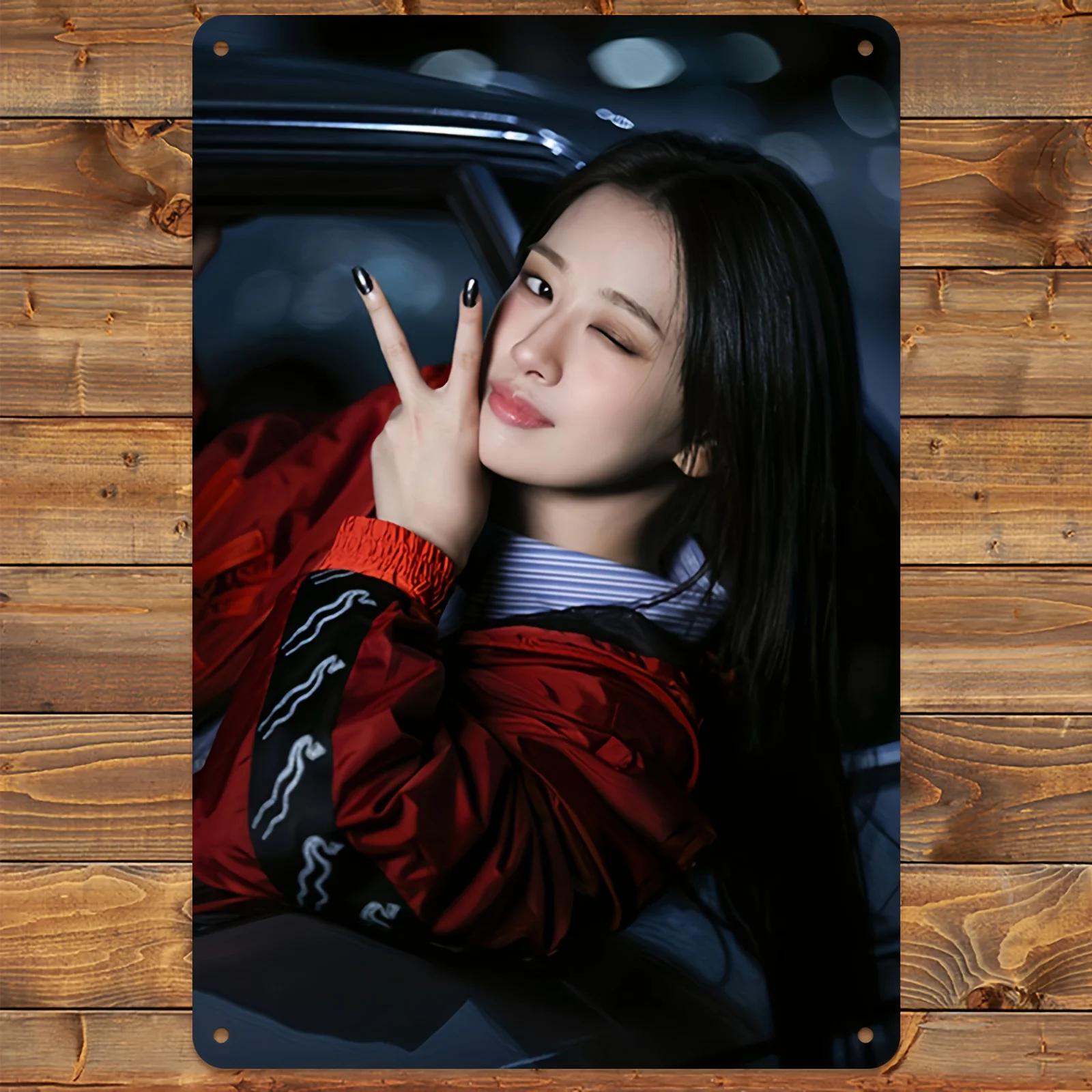 Kpop Idol Poster Aluminum Metal Sign - Durable Kpop Wall Art with Adhesive Backing for Easy Hanging - Perfect Gift for Fans Home