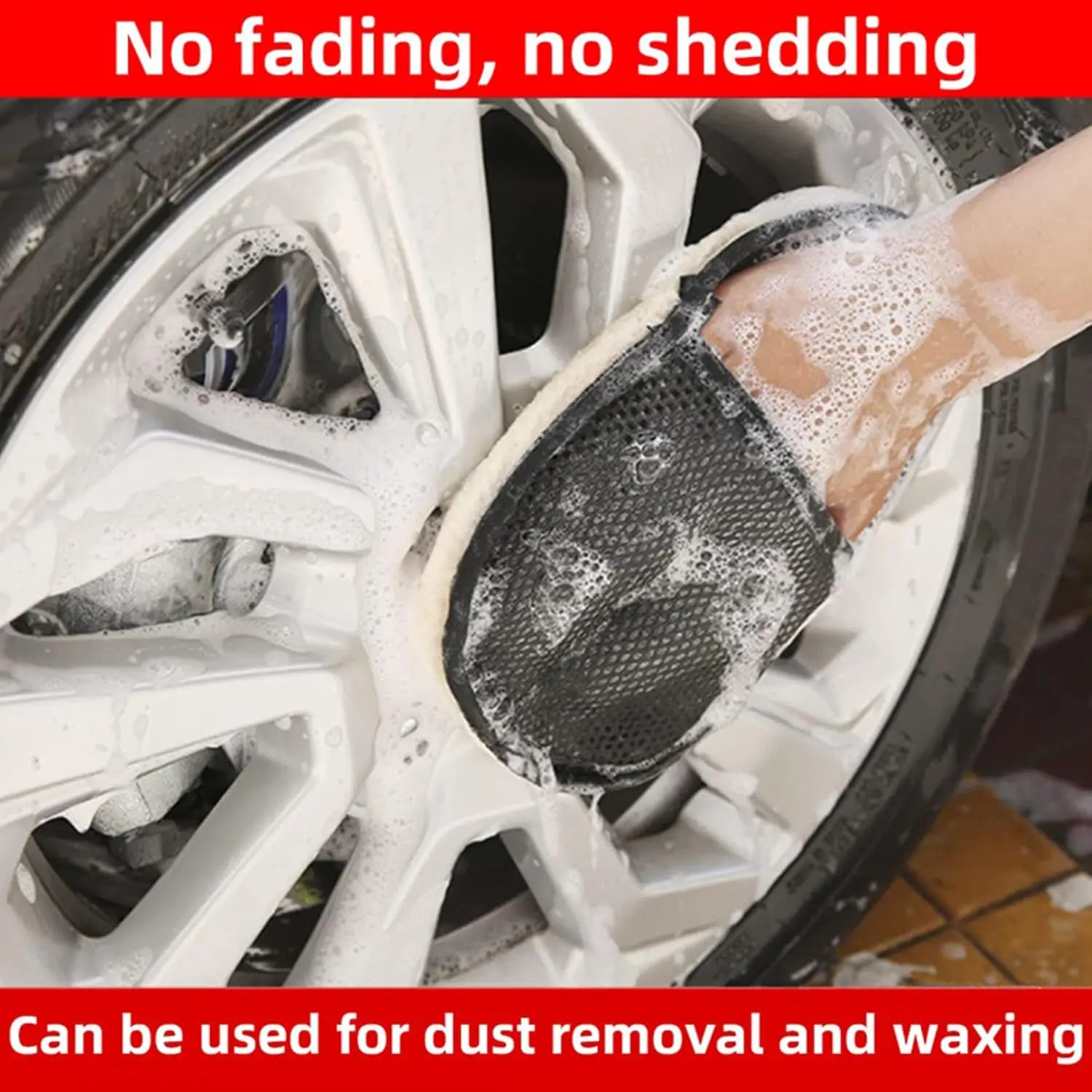 Imitation Wool Car Wash Mitt - Super Fiber Gloves for Scrubbing, Waxing & Polishing, Scratch-Free Cleaning