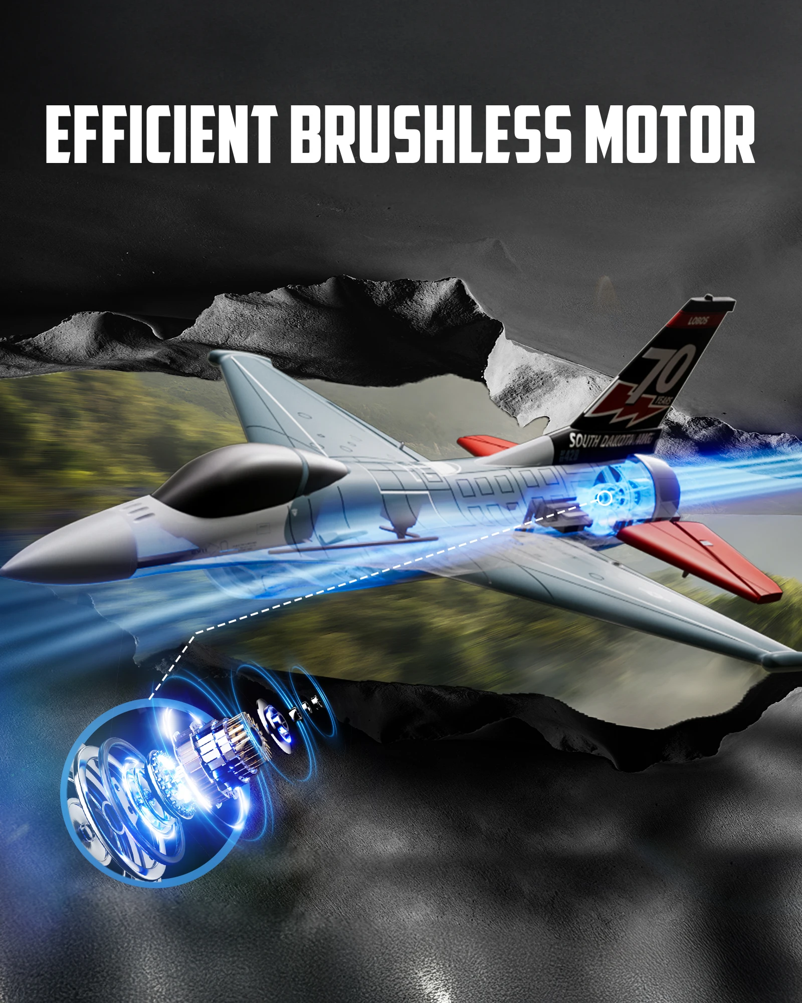 Volantexrc F16 Falco RC Fighter 2.4G 4CH Remote Control Aircraft With Brushless Motor One-key Aerobatic Fixed Wing RTF Glider