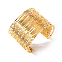 IPARAM Creative Gold Color Metal Wire Bracelet for Women Men Open Mouthed Intersecting Intertwined Bangle Fashion Jewelry Gifts