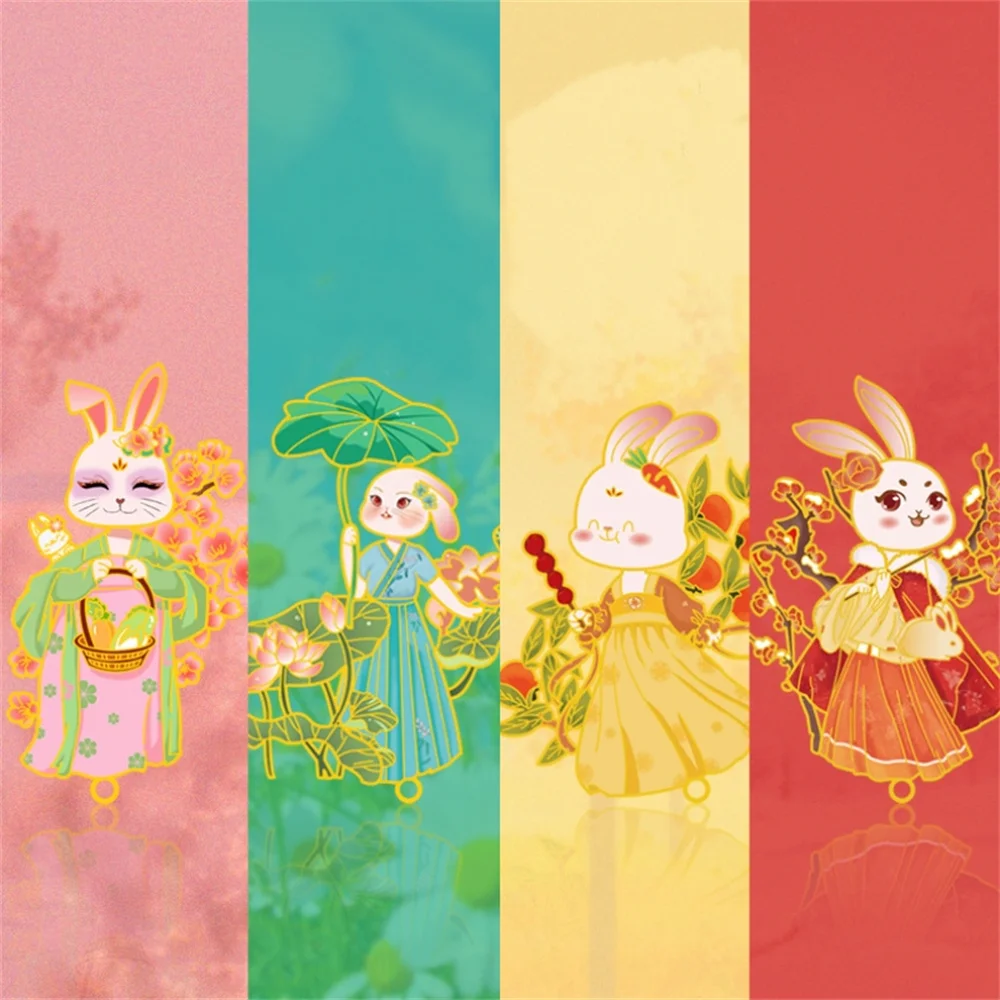 علامات مرجعية أدبية معدنية ، لطيفة وجديدة ، أربعة مواسم ، علامات مرجعية للأرانب ، هدايا إبداعية لزملاء الدراسة ، هدايا عيد ميلاد