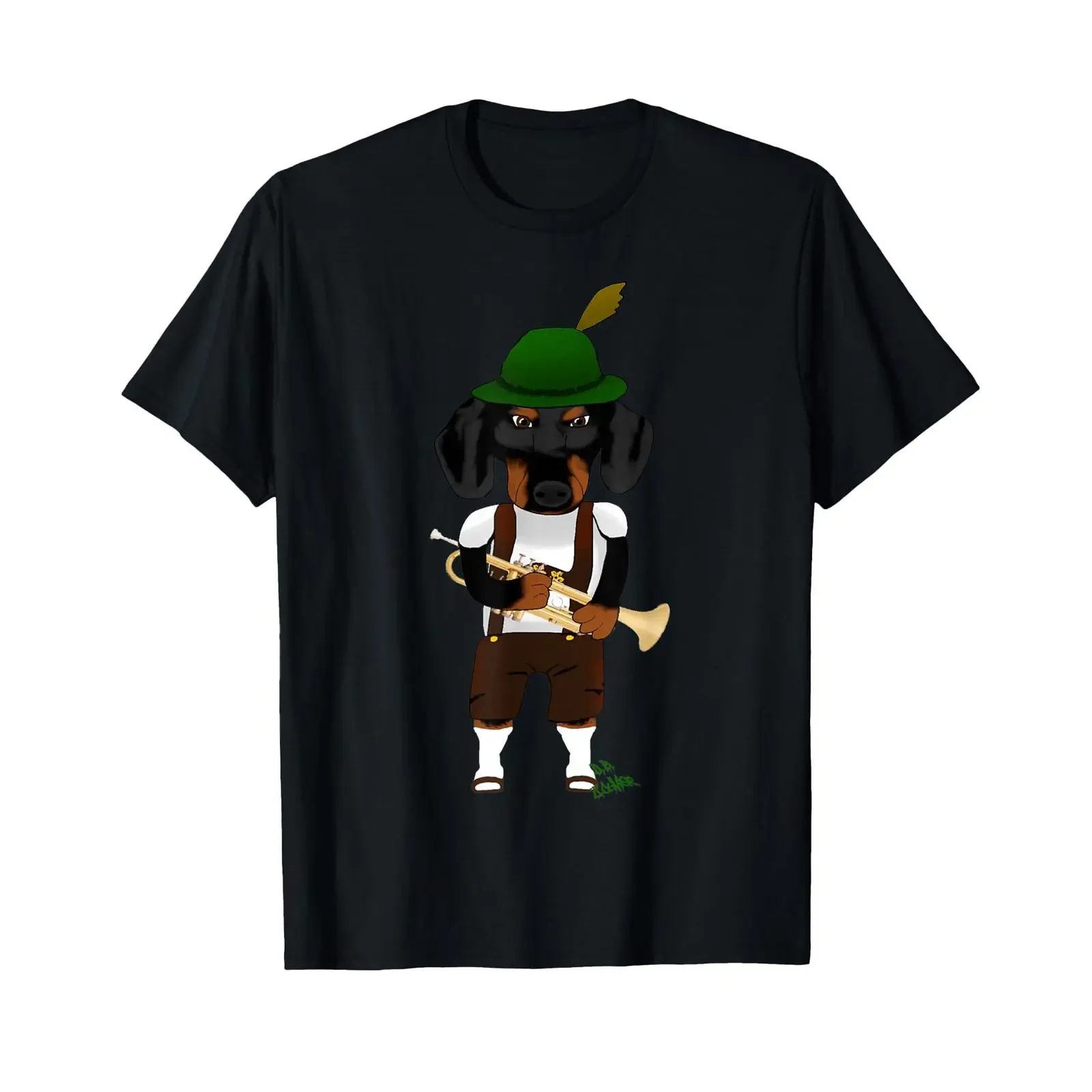 T Shirt Dachshund Oktoberfest Trumpet Costume Wiesn German Language vintage Washed Slightly graphic streetwear Unisex