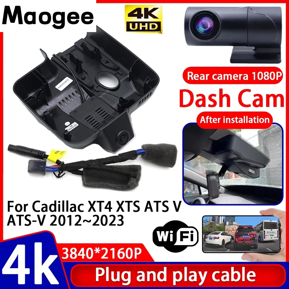 Grabadora de Video con Visión Nocturna 4K UHD, Plug and Play, Cámara DVR para Auto, para Cadillac XT4 XTS ATS V ATS-V 2012~2023