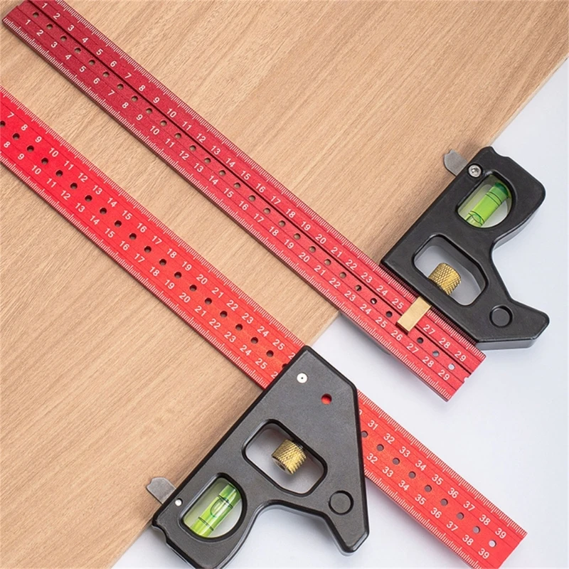 

1PC Multifunctional Combination Angles Ruler Metal Measuring Instrument for Accurate 90/45 Degree Angles Durable for Carpenter