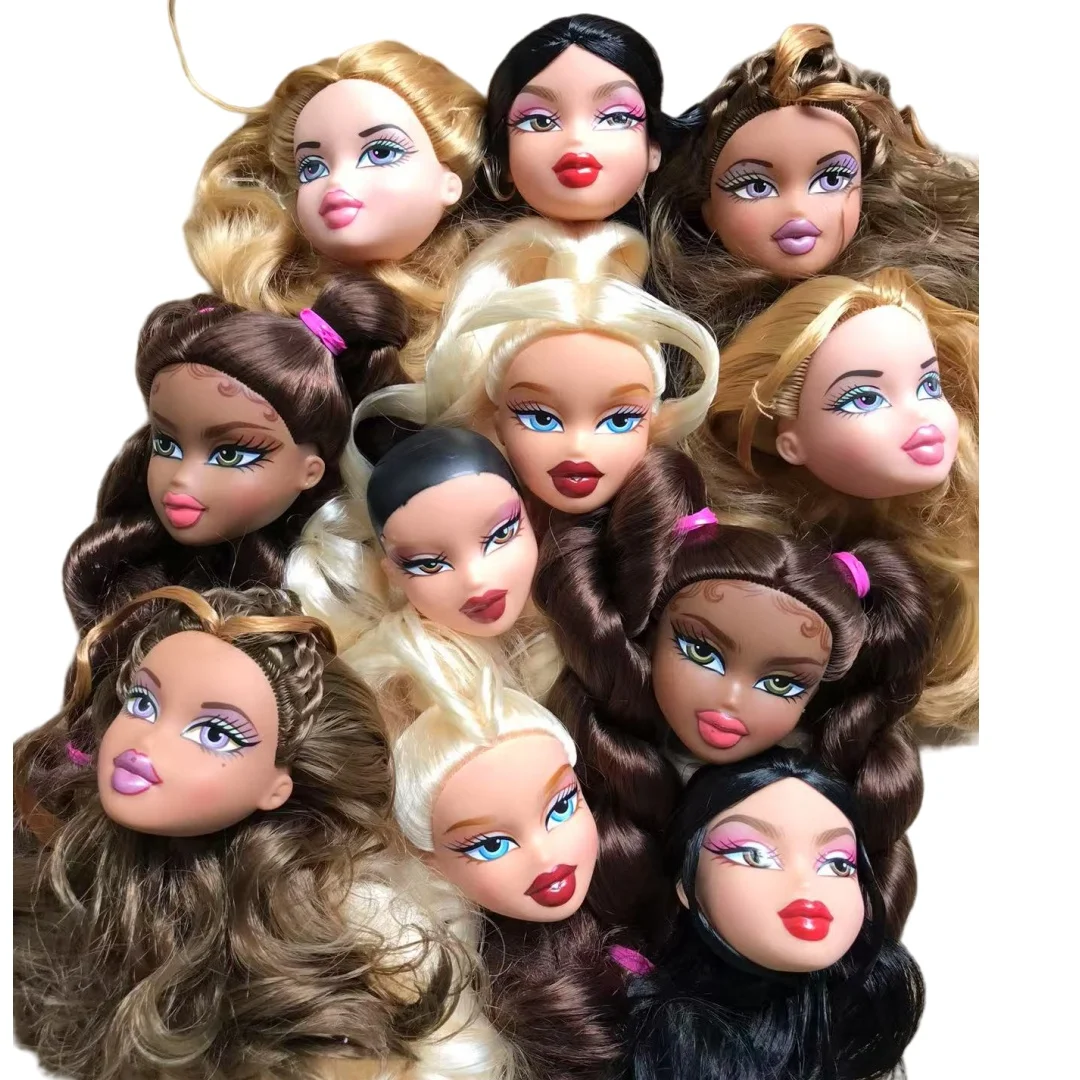 

MINISO Dancing Doll Head Toys 2001 Version Classic Bratss Doll Heads White Brown Skin Doll Parts Collection Doll Figures