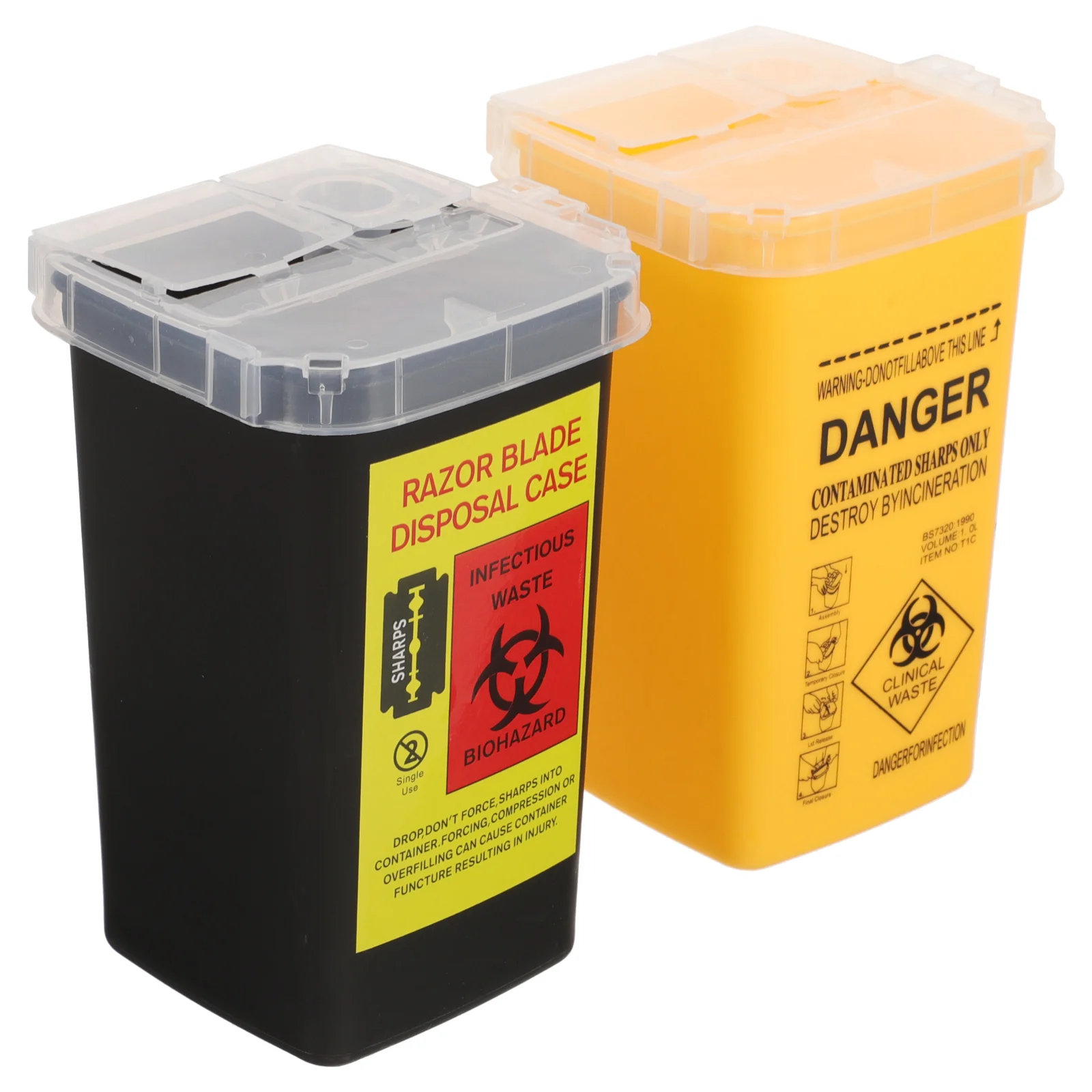 2pcs Sharps Disposal Containers Plastic Recycle Boxes Tattooing Sharps Waste Disposal Holders sharps bucket