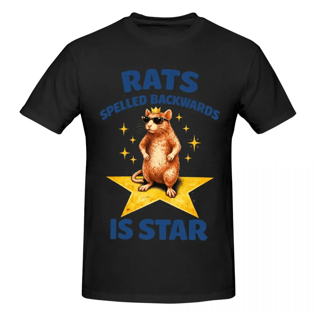 Men Rats Spelled Backwards Is Star Funny Rat Meme 2026 T Shirt Streetwear Cotton Crewneck T Shirt Men