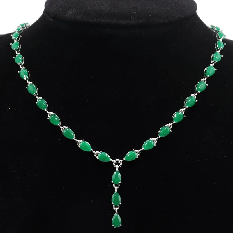 14g Customized 925 SOLID STERLING SILVER NECKLACE Elegant Real Red Ruby Real Blue Sapphire Real Green Emerald Women Gift