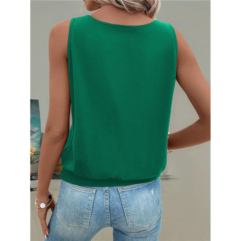 

AOAO-Tank Top For Women Keyhole V Neck Sleeveless Summer Casual Loose Fit Business Cute Floral Basic Shirt Blouse