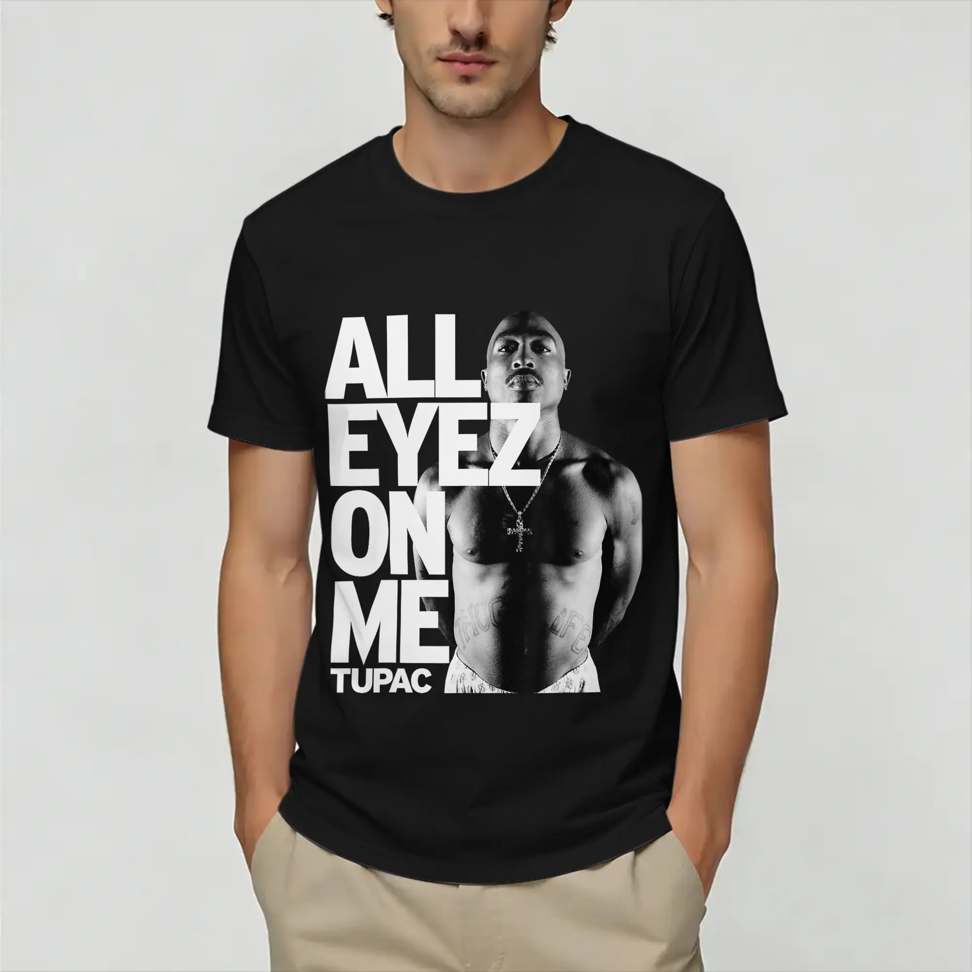 Vintage T-Shirt Beach Tupacs Music  Fashion T Shirts  Pure Cotton Tshirt for Men Awesome Wholesale Short Sleeve Top Tees