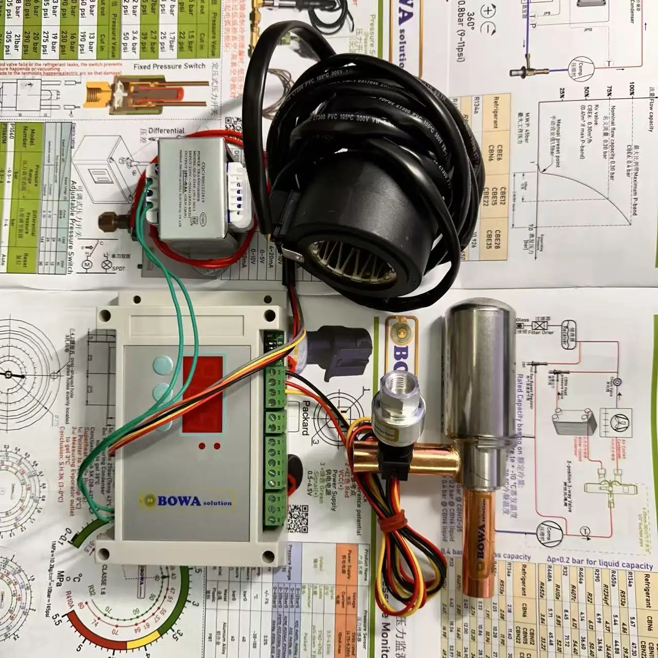 0.3~6kw, R515b precision self-acting electric regulator provide the wide range of adjustment of condenser and receiver pressures