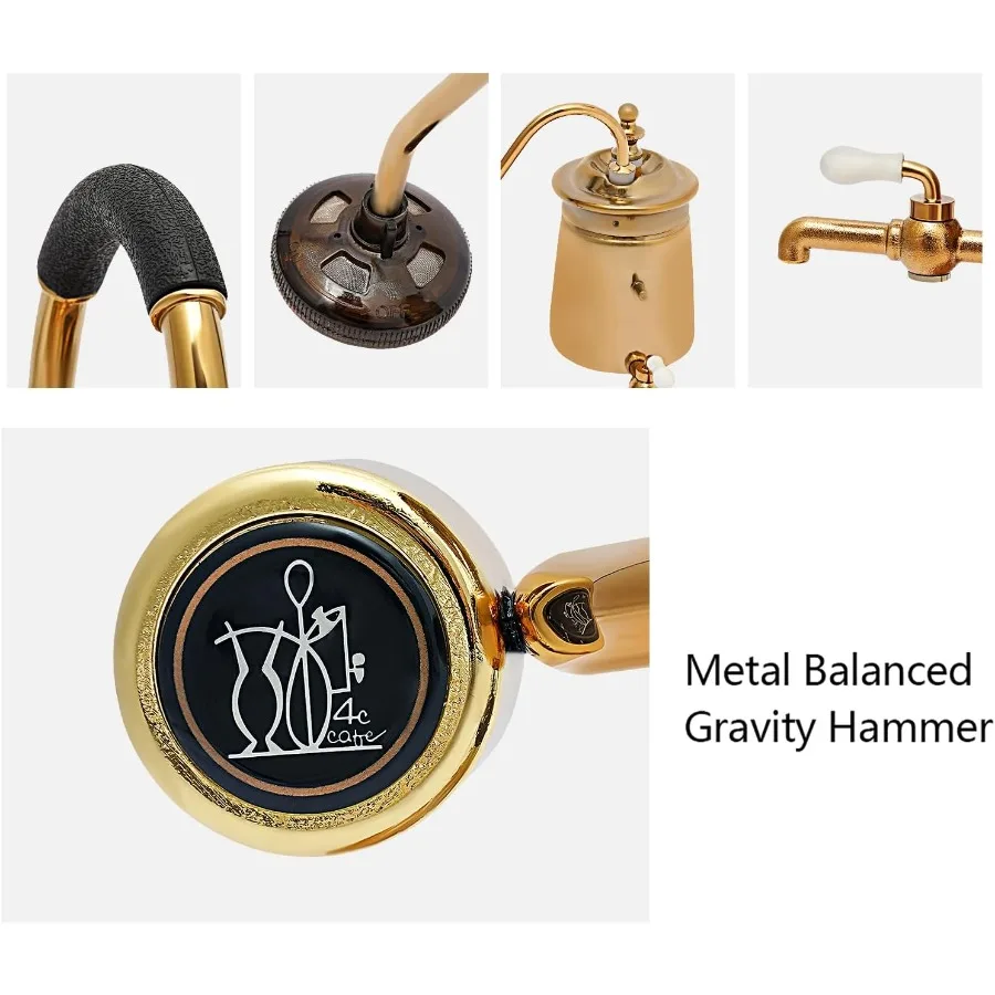 ماكينة صنع القهوة سيفون أنيقة على الطراز القديم مع لمسات ذهبية للاستخدام المنزلي والمقهى، تجربة تخمير ممتازة مع درجة حرارة تلقائية #6