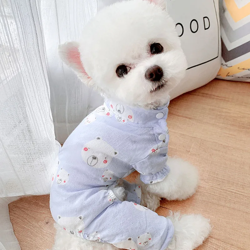 Dog Clothes Dog Pajamas Onesie Pet Overalls Jumpsuit Pajamas For Small Dogs Shih Tzu Bichon Anti-mosquito Puppy Pijamas Bodysuit