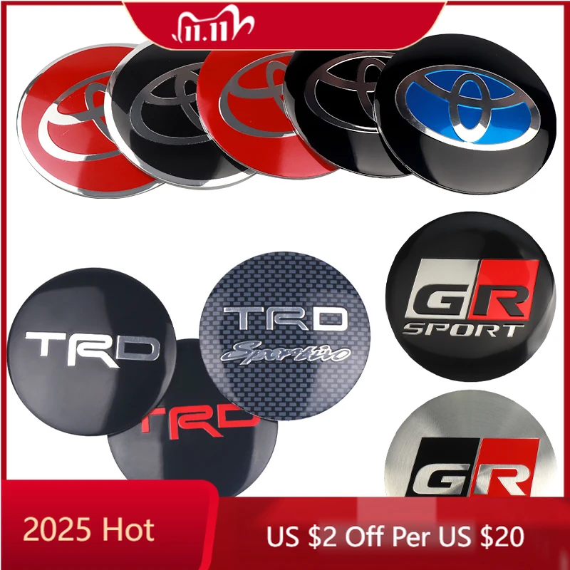 

Для Toyota 2026 новые колпаки ступиц 4 шт. 60 мм колпаки центральной ступицы колес автомобиля значок обод крышки для Toyota TRD Corolla Avalon Supra Yari