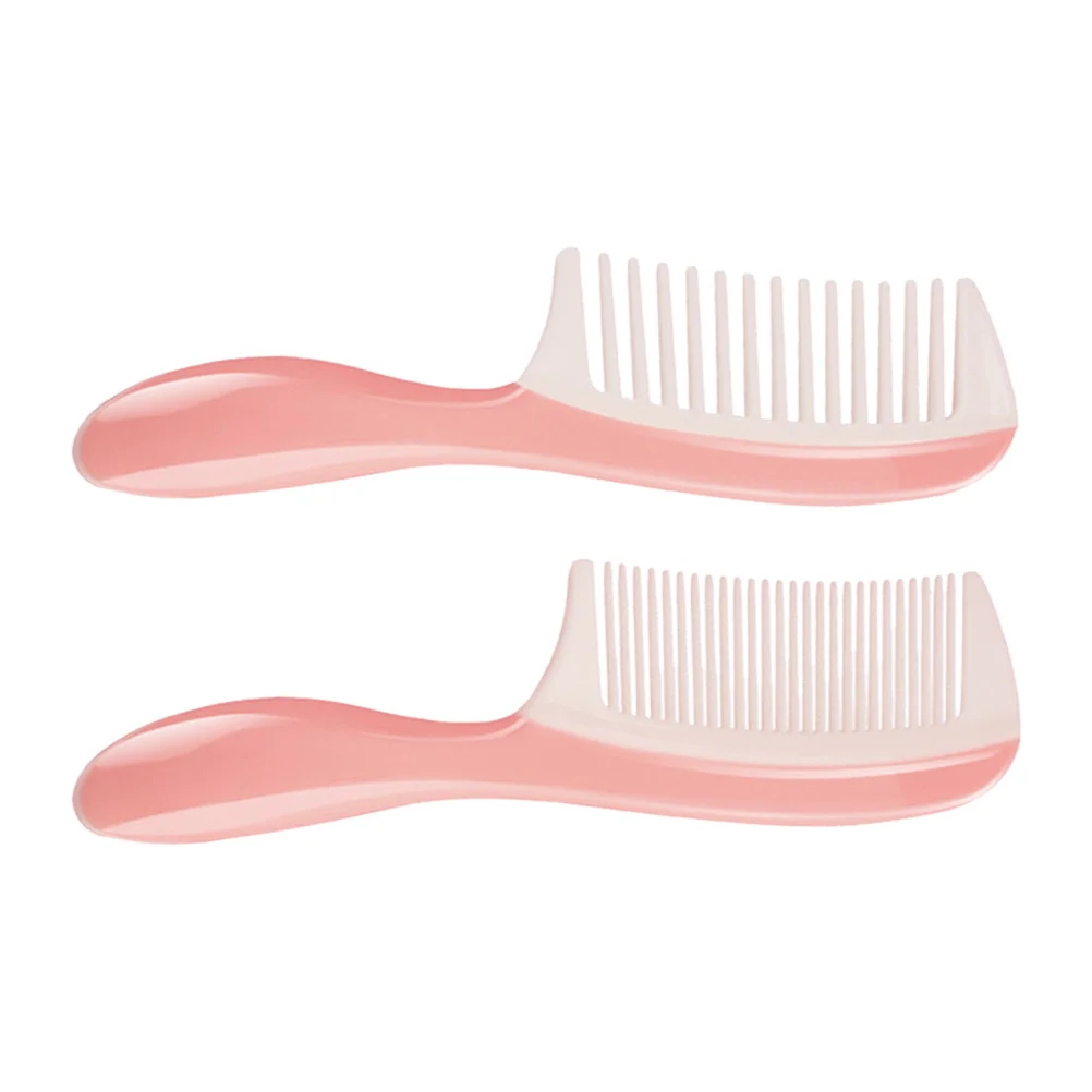 

2 Pcs Wide-Tooth Comb Hair Curling Dense Styling for Men Hairstyling Plastic Smooth Care Salon