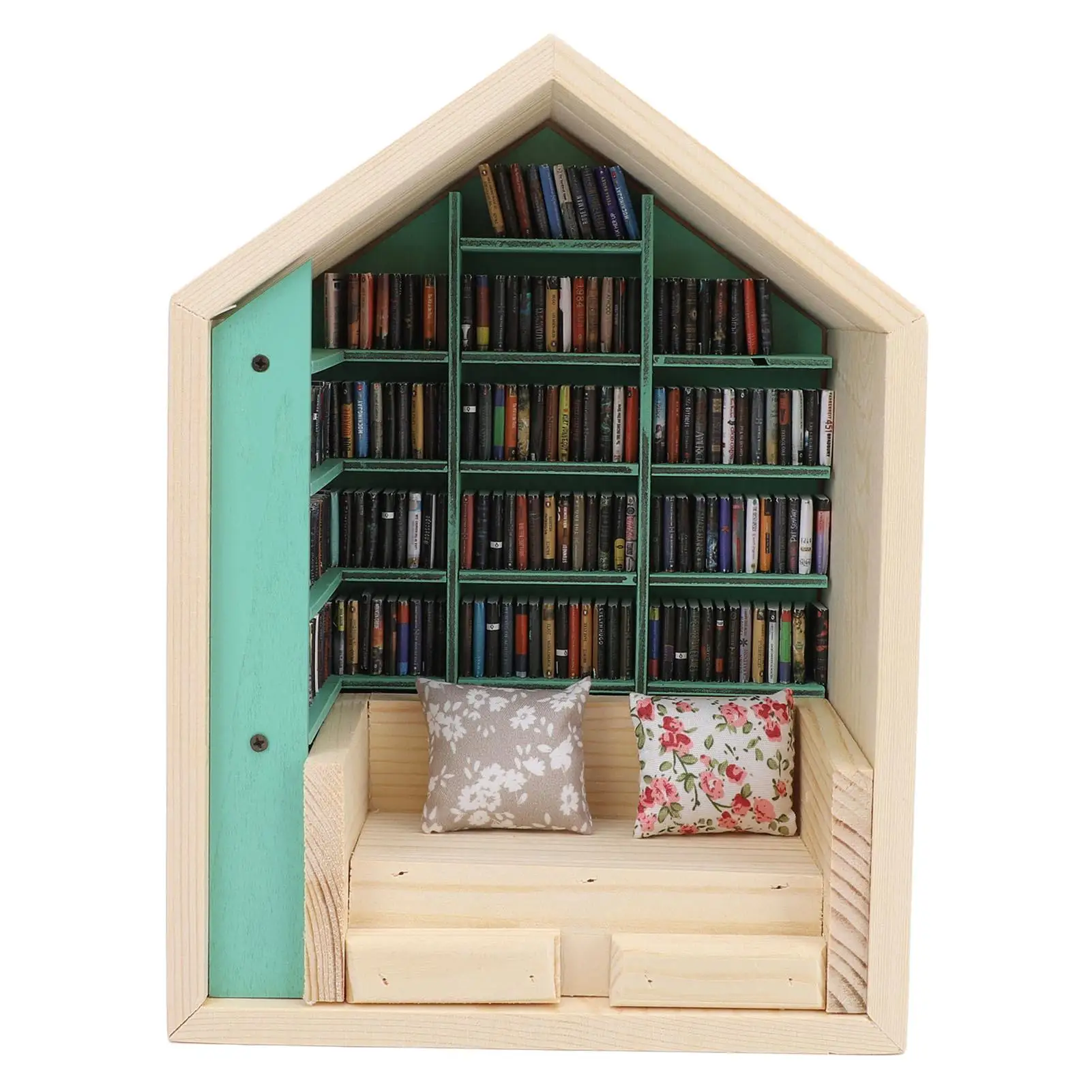 

Mini Wooden Bookshelf House Kit Cute Decorative Tiny Home Model for bedroom Study Shop Lasting Craft Project
