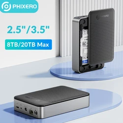 PHIXERO-Boîtier externe HDD/SSD, 3.5 pouces, pour NAS, stockage de disque dur, USB, service personnel dans le cloud