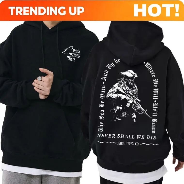 Custom Custom Forward Observations Group Dark Tides Co Never Shall We Die Skeleton Graphic Hoodie Men's Trend Hoodies Men Oversi