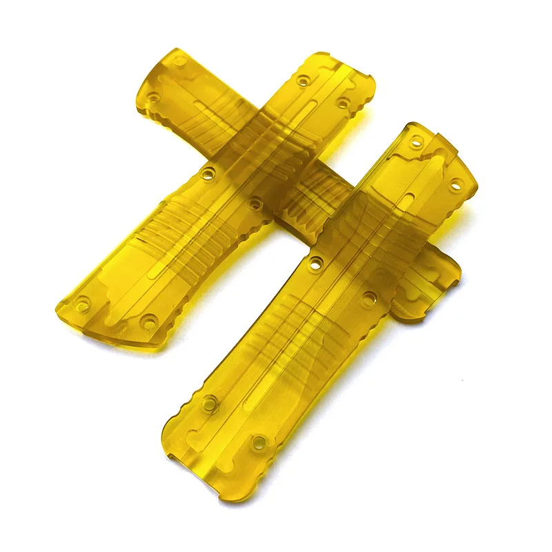 Kustom 2 warna pisau akrilik transparan skala pegangan untuk asli micromech tempur pisau trodon pegangan DIY membuat aksesoris
