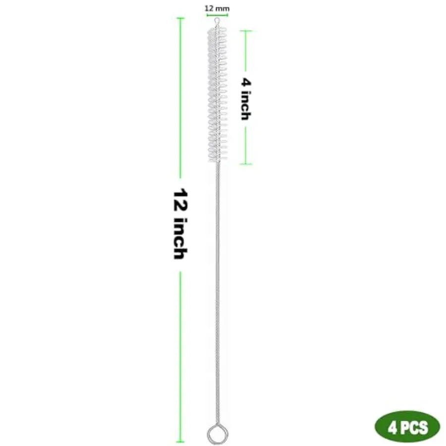 فرشاة تنظيف القش عصر طويل 12 Ih فرشاة القش الأنظف الفولاذ المقاوم للصدأ شعيرات النايلون فرشاة تنظيف لتنظيف ستانلي تعثر #2