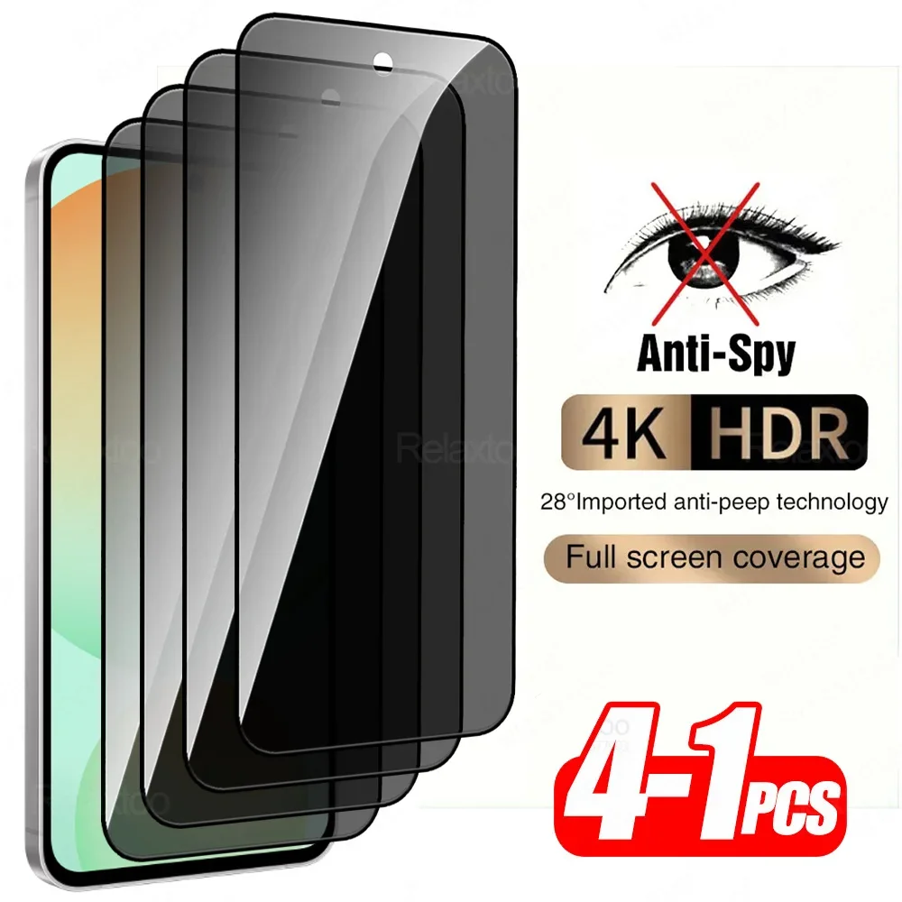 4-2Pcs Privacy Tempered Glass Cover For Samsung Galaxy S24 FE Anti-Peep/Spy/Glare Screen Protector Samung S25 F E S24FE S25FE 5G