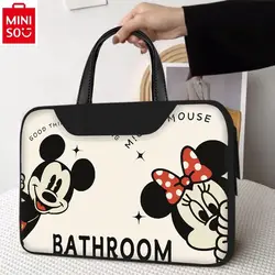 MINISO Cartoon Mickey Laptop Bag for Student Handheld 14 15.6-inch Learning Storage Shoulder Bag