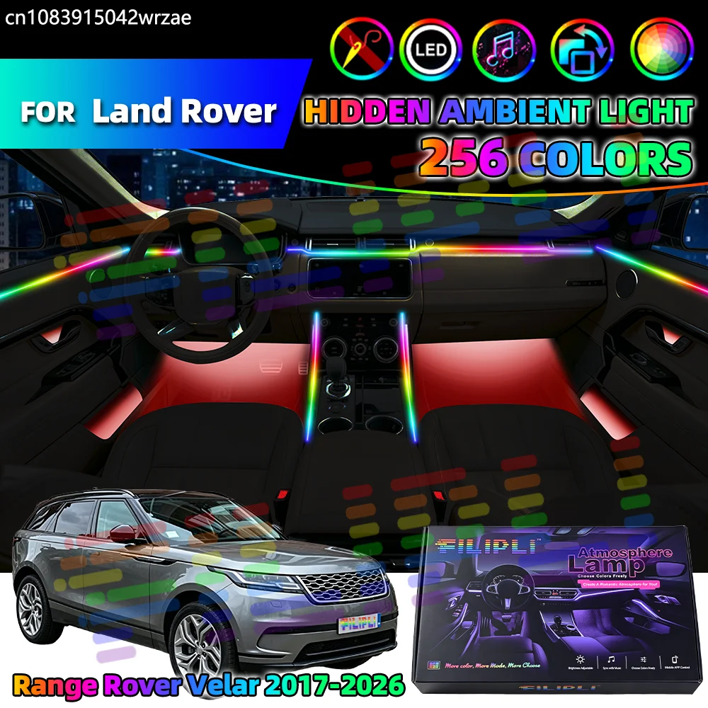 

18 in 1 For Land RoverRange Rover Velar 2017-2026 Years Car Interior Ambient Lights Strips Breathing Lighting Kit App Control Au