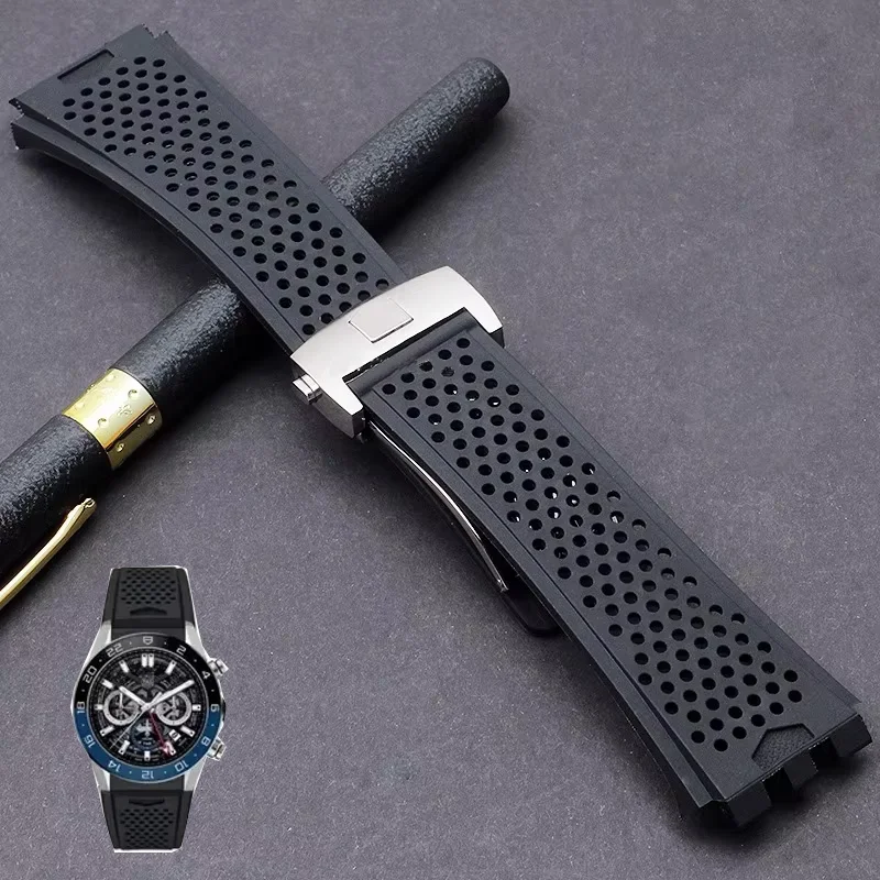 

22mm concave and convex mouth suitable for TAG HEUER watch strap silicone diving sports grade super Carlisla silicone strap