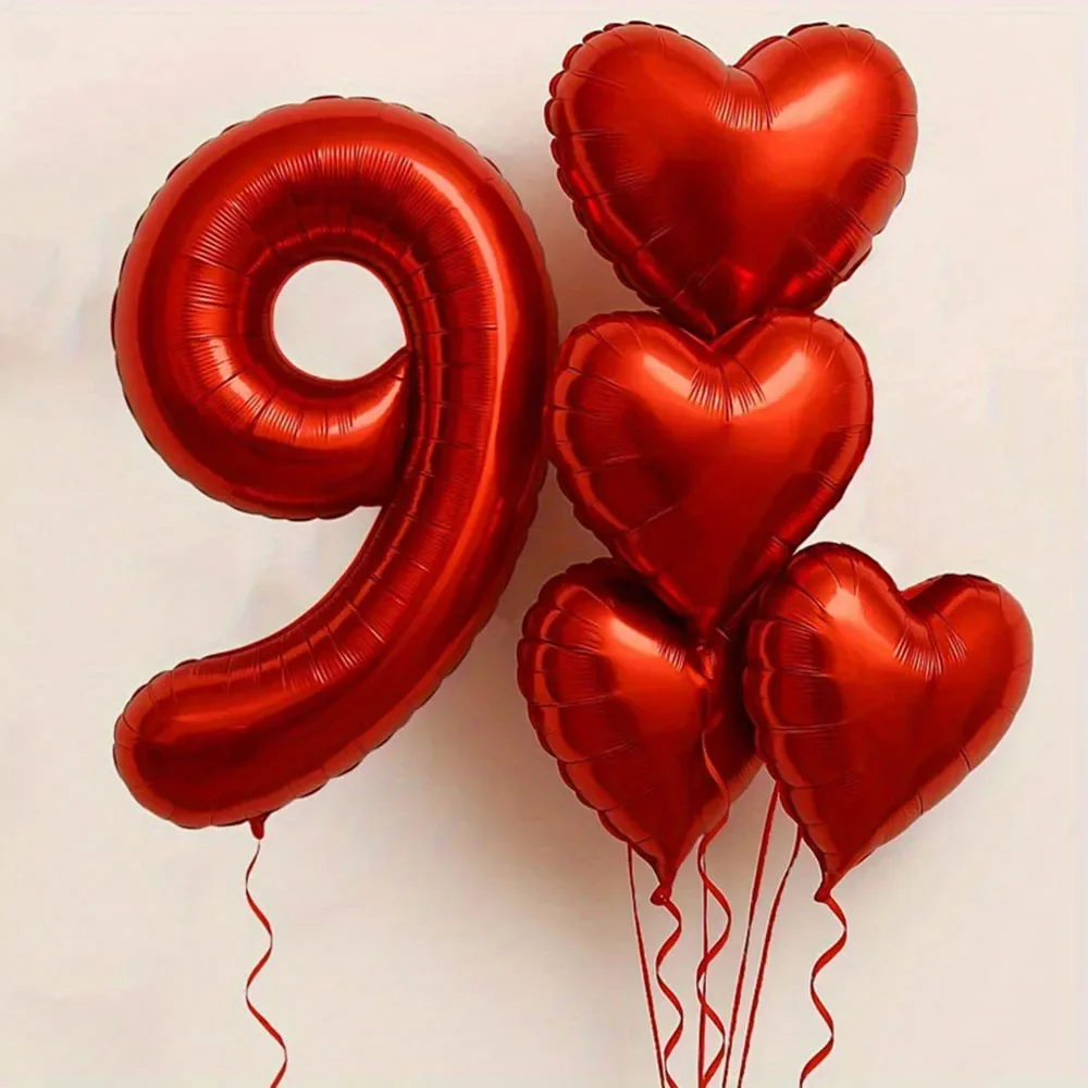 7-teiliges 40-Zoll-Digitalballon-Set aus roter Folie, 18-Zoll-Liebesherz-Ballon für Valentinstag, Geburtstag, Hochzeit, Jahrestag, Party, Geschenke – Detail 12