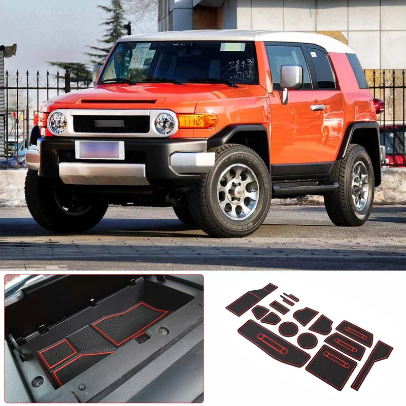 

For 2007-2021 Toyota FJ Cruiser car front and rear door slot pad storage pad cup holder pad car interior decoration accessories