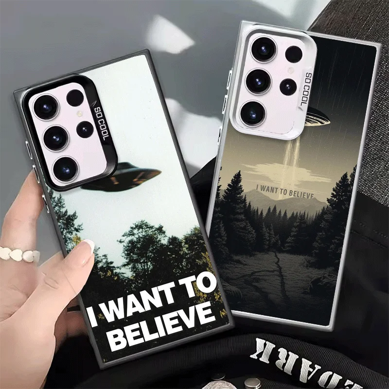 The X Files I Want to Believe Shockproof Phone Case for Samsung Galaxy S26 Edge S25 Ultra S24 FE S23 Plus S21 Cover Anti Fall Fu