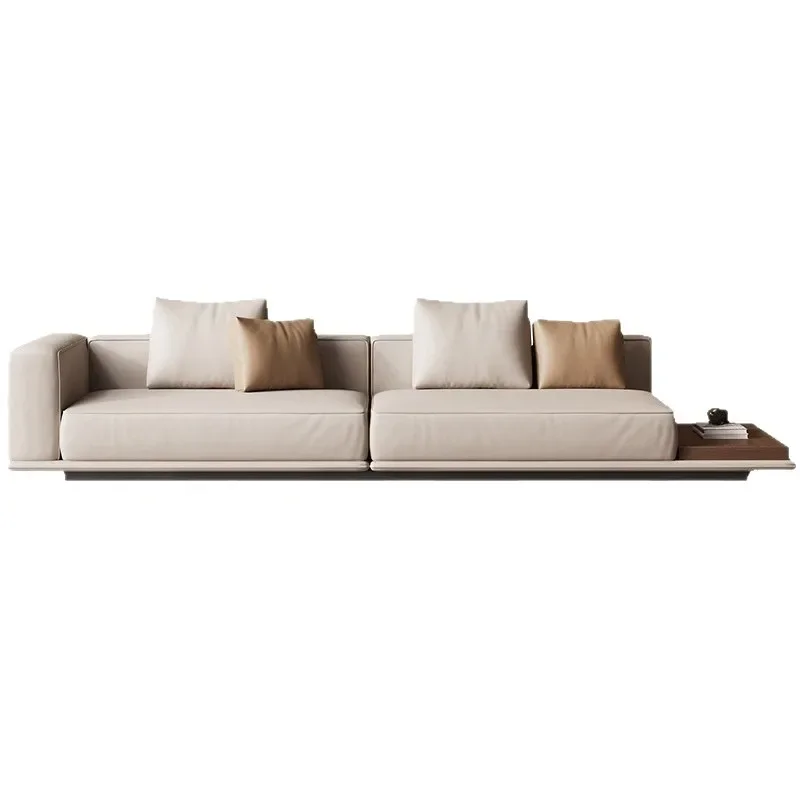 

Horizon curved straight row leather sofa small apartment modern simple special-shaped sofa horizontal hall