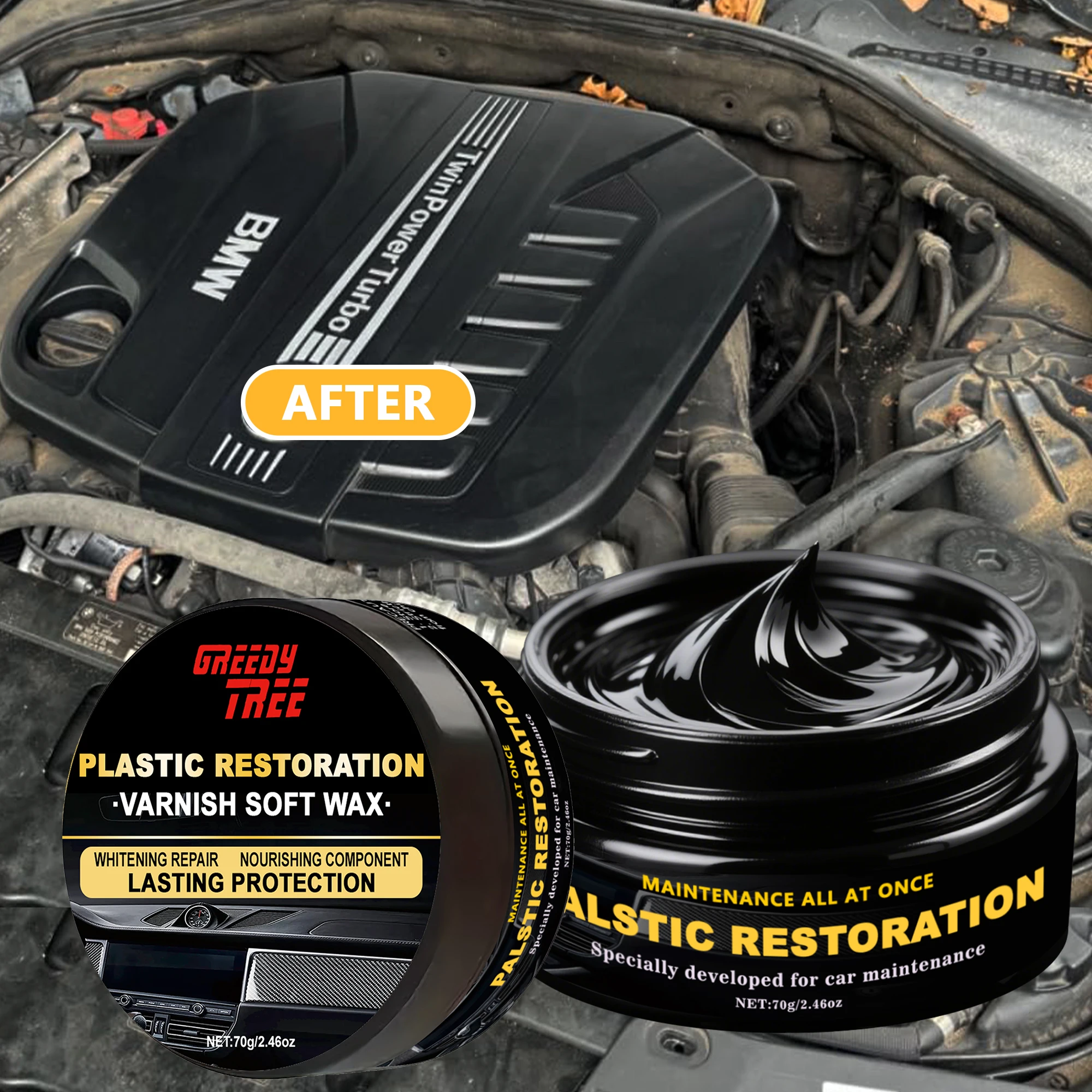 

Автомобильный воск для ухода за пластиком и реусом, используемый для ремонта, отбеливания и окисления, восстановления черного блеска. Воск для ухода за пластиком.