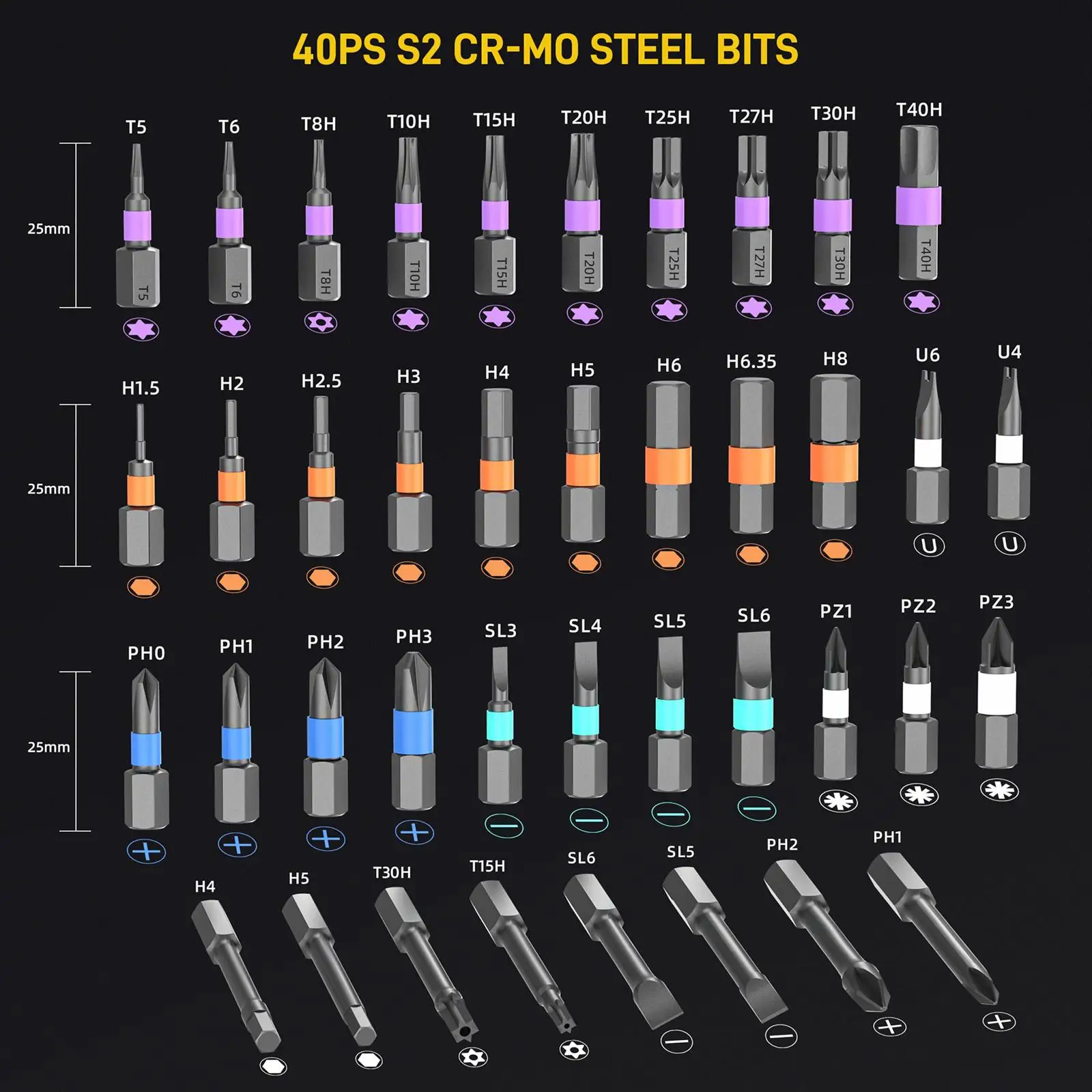

42 in 1 Screwdriver Set DIY Crafting Project Portable with Bits with Case Removable Precision Tools for Bicycle Watch