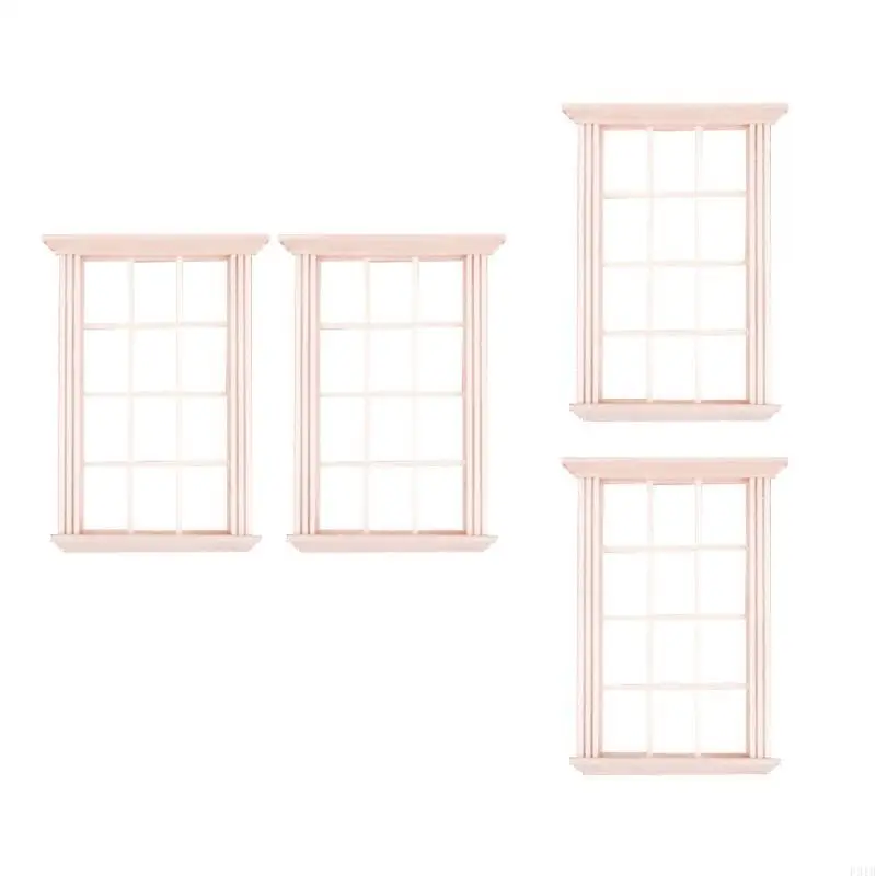 

Пакет из 4 миниатюрных прочных деревянных витрин аксессуар для кукол 1 12 Scale Child Model