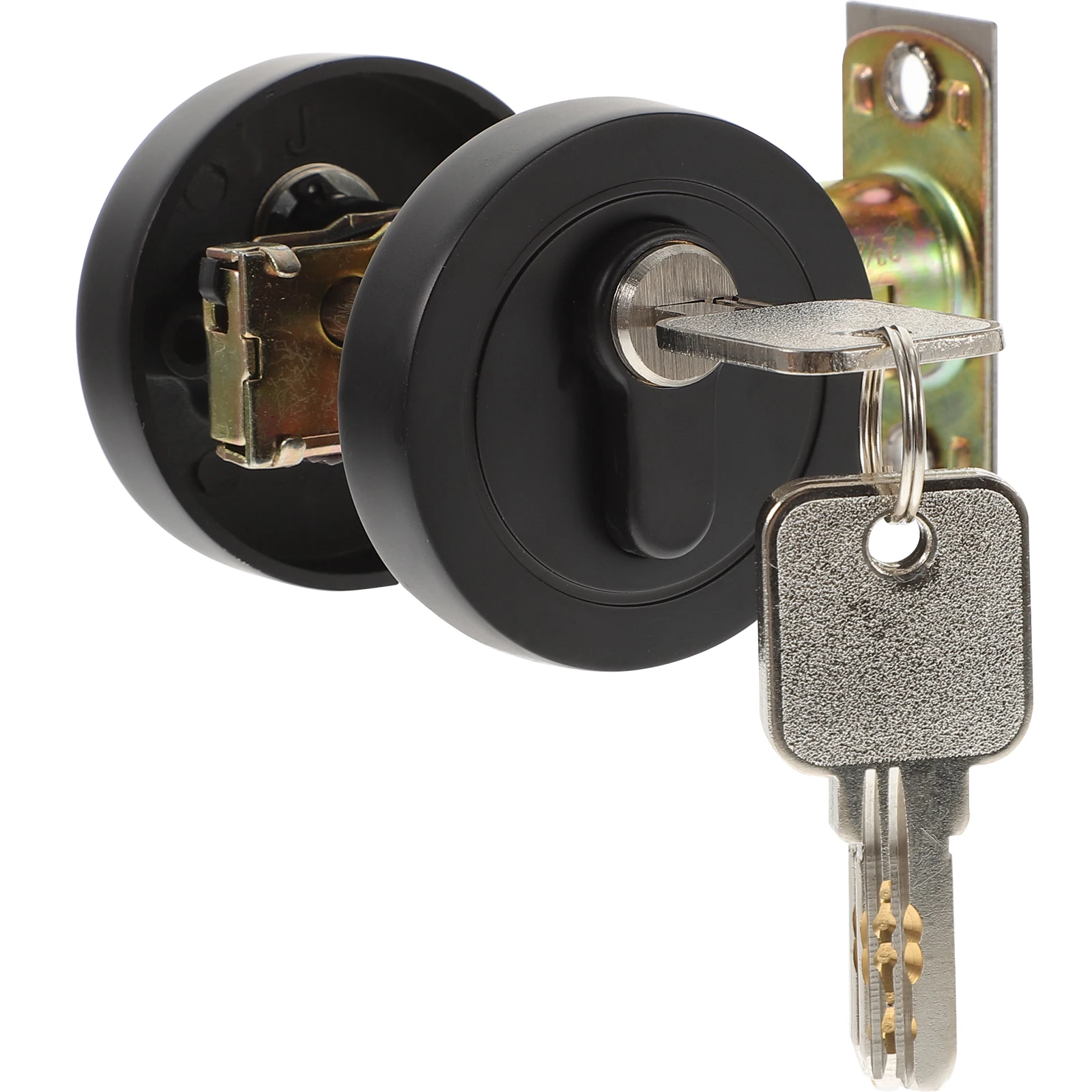 

Bedroom Door Lock Single Cylinder Deadbolt Black Keyed Zinc Alloy Residential Security Bolt Locks for Doors Door Hardware