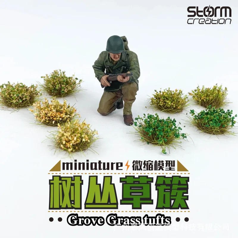 Miniature Grass Tufts Cluster Ho 1:72 Scale Military Scene Materials  Railway Train Layout Diy Model Making for Diorama 28PCS