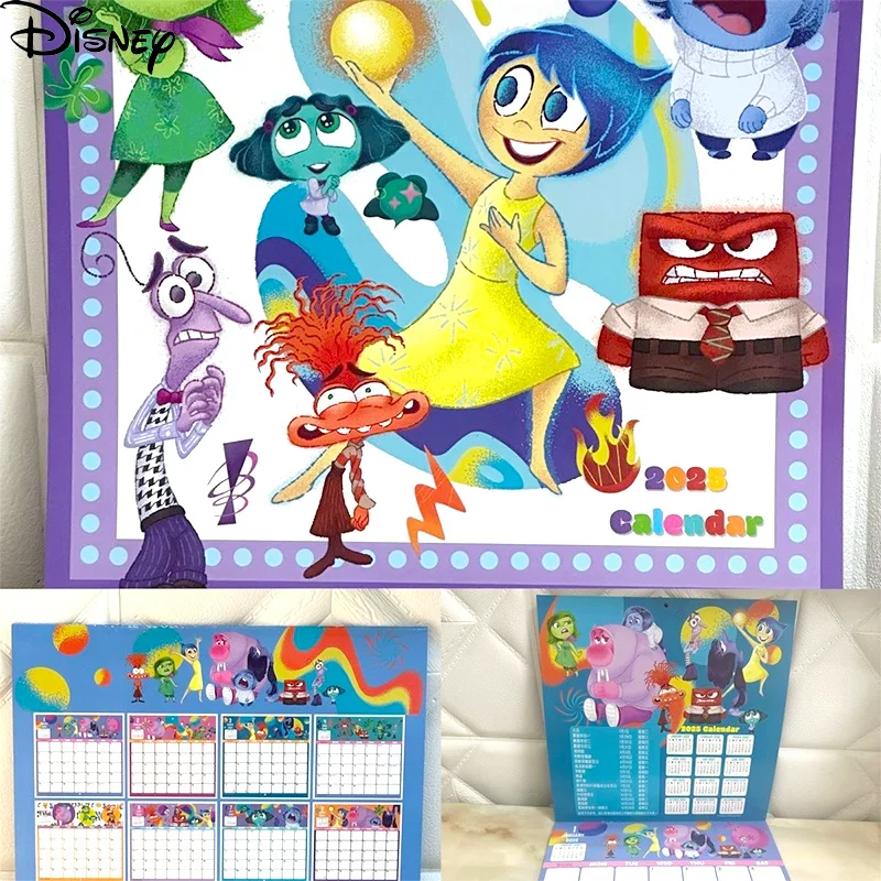 2025 Year Of The Snake Disney Genuine Inside Out Calendar Cartoon Creative Double Sided Monthly Calendar Calendar Wall Calenda