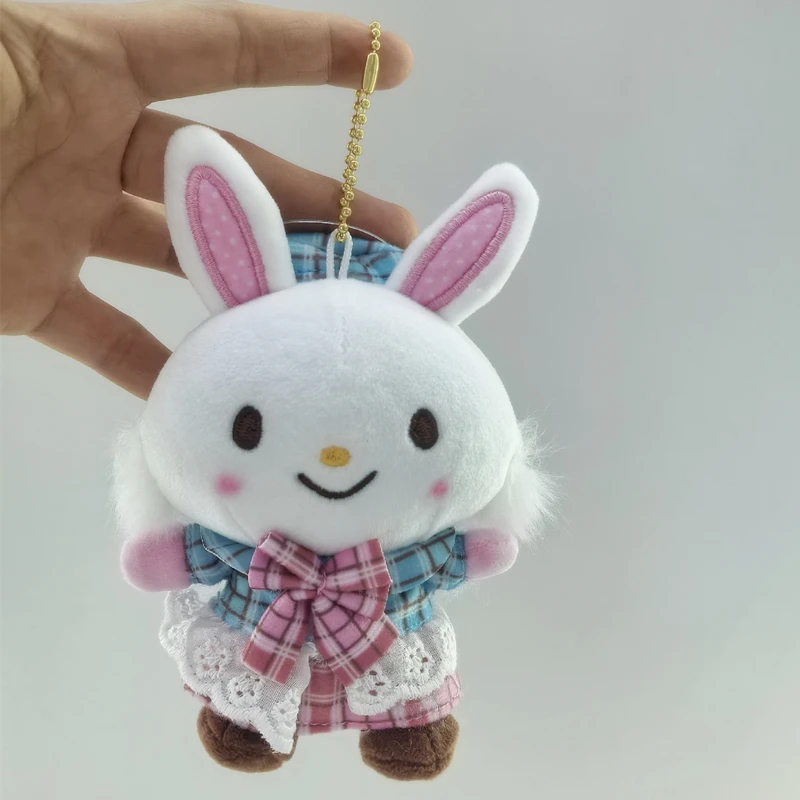 Wish Me Mell Plush Keychain Ball Chain British Vintage White Bunny Kawaii Cute Bag Keychains Charm Mascot Keyring