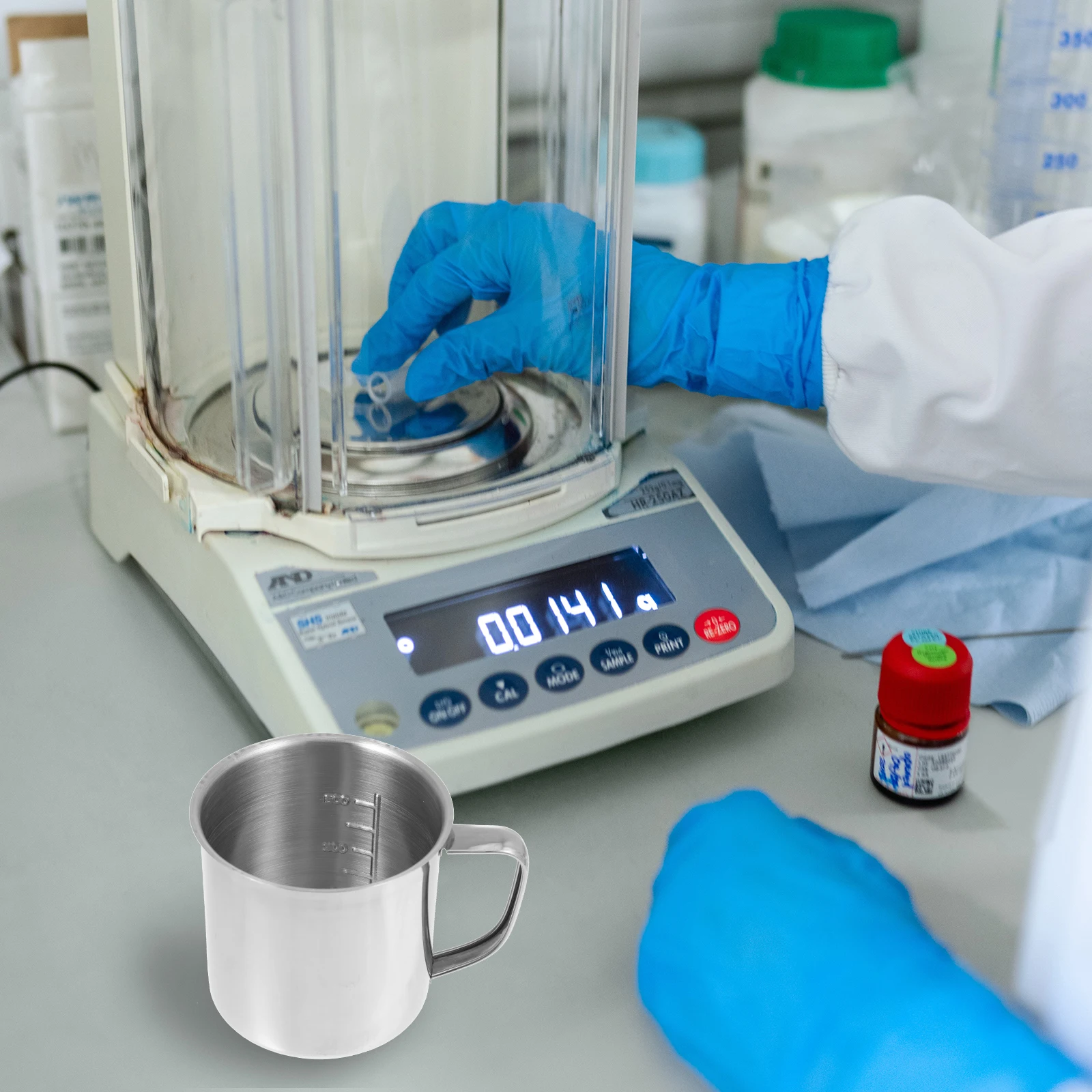 

1pc Stainless Steel Measuring Cup 100Ml Heatproof Thickened Scale Mark Lab Kitchen Tool For Liquid Solid Medicine Milktea