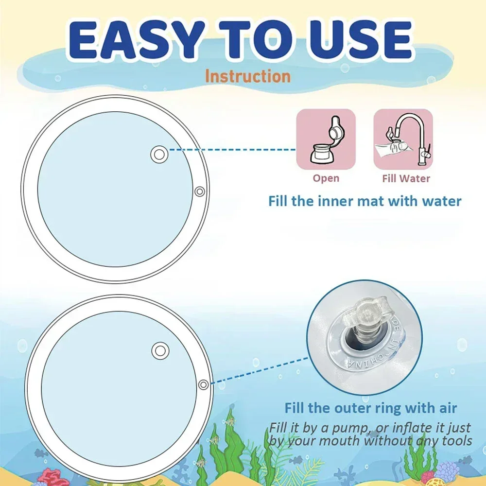 1 PC PVC เด็กเล่นน้ํา MAT Inflatable Cushion สําหรับเด็กวัยหัดเดิน Early Education การพัฒนากิจกรรมของเล่นปลอดภัย Tummy Time Water Pad