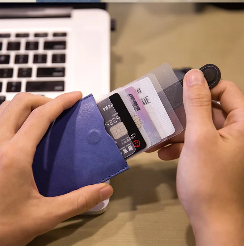 DAX V2 صغيرة ضئيلة المحمولة الرجال النساء معرف حامل بطاقة الائتمان حامي التدرج محفظة بطاقات الأعمال