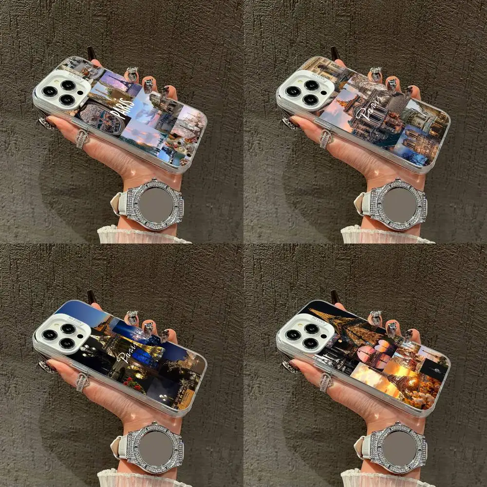 

Paris France Travel COLLAGE Phone Case For iPhone 16,15,14,13,12,11,Mini,Pro,E,XS,SE4,MAX White IMD Box