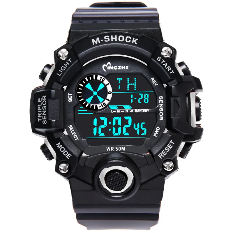 Outdoor Sports Electronic Watch Multifunctional Dual-display Chronograph Stopwatch Youth Watch Trend Student Electronic Watch